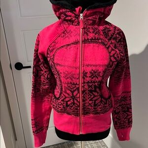 Lululemon special edition Pink and Black Patterned Scuba Hoodie